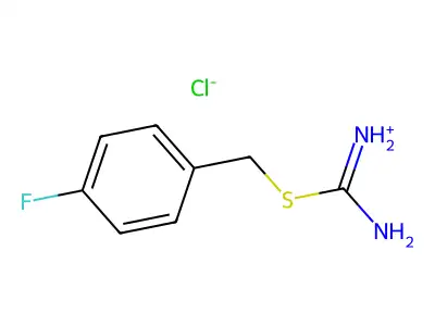 Amino[(4-fluorobenzyl)sulfanyl]methaniminium chloride structure