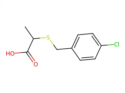 2-[(4-Chlorobenzyl)thio]propanoic acid structure