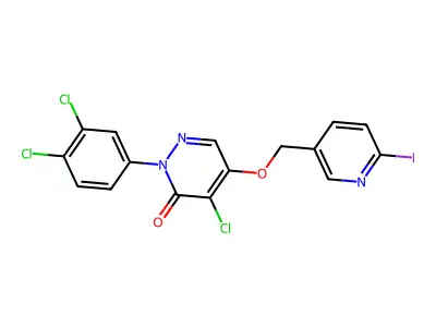 3(2H)-Pyridazinone, 4-chloro-2-(3,4-dichlorophenyl)-5-((6-iodo-3-pyridinyl)methoxy)- structure