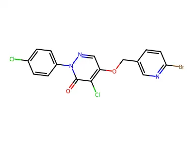 3(2H)-Pyridazinone, 5-((6-bromo-3-pyridinyl)methoxy)-4-chloro-2-(4-chlorophenyl)- structure
