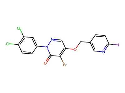 3(2H)-Pyridazinone, 4-bromo-2-(3,4-dichlorophenyl)-5-((6-iodo-3-pyridinyl)methoxy)- structure