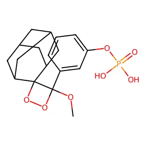 3-(2'-Spiroadamantane)-4-methoxy-4-(3''-phosphoryloxy)phenyl-1,2-dioxetane structure