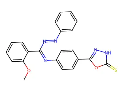 5-(4-(((2-Methoxyphenyl)(phenylazo)methylene)amino)phenyl)-1,3,4-oxadiazole-2(3H)-thione structure
