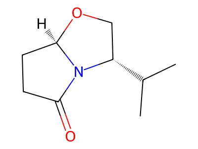 (3S,7aR)-Tetrahydro-3-(1-methylethyl)pyrrolo(2,1-b)oxazol-5(6H)-one structure