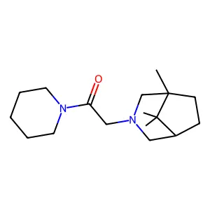 Piperidine, 1-((1,8,8-trimethyl-3-azabicyclo(3.2.1)oct-3-yl)acetyl)- structure
