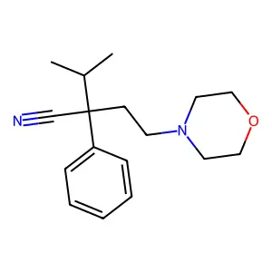 Butyronitrile, 3-methyl-2-(2-morpholinoethyl)-2-phenyl- structure