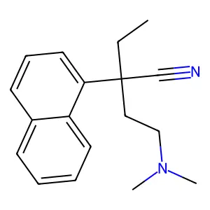 1-Naphthaleneacetonitrile, alpha-(2-(dimethylamino)ethyl)-alpha-ethyl- structure