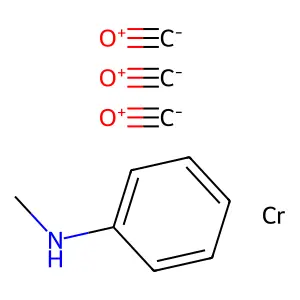 Tricarbonyl[(1,2,3,4,5,6-eta)-N-methylbenzenamine]chromium structure