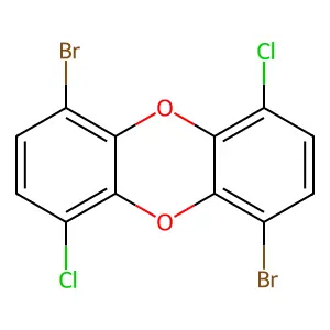 1,6-Dibromo-4,9-dichlorooxanthrene structure