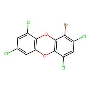 1-Bromo-2,4,7,9-tetrachlorooxanthrene structure