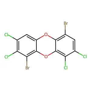 Dibenzo(b,e)(1,4)dioxin, 1,6-dibromo-2,3,8,9-tetrachloro- structure