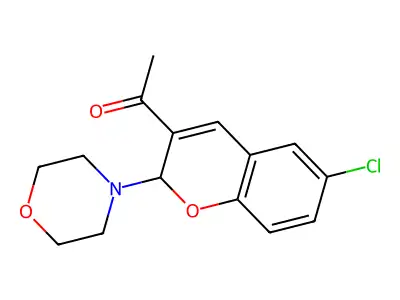 Ethanone, 1-(6-chloro-2-(4-morpholinyl)-2H-benzopyran-3-yl)- structure
