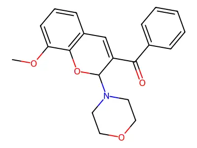 Methanone, (8-methoxy-2-(4-morpholinyl)-2H-1-benzopyran-3-yl)phenyl- structure