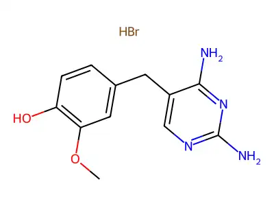 Phenol, 4-((2,4-diamino-5-pyrimidinyl)methyl)-2-methoxy-, monohydrobromide structure