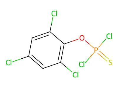 O-(2,4,6-Trichlorophenyl) phosphorodichloridothionate structure