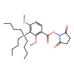 N-Succinimidyl-2,4-dimethoxy-3-(tributylstannyl)benzoate structure