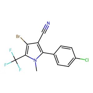 4-Bromo-2-(4-chlorophenyl)-1-methyl-5-(trifluoromethyl)pyrrole-3-carbonitrile structure