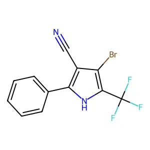 4-bromo-2-phenyl-5-(trifluoromethyl)-1H-pyrrole-3-carbonitrile structure