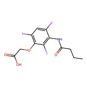2-(3-丁酰氨基-2,4,6-三碘苯氧基)乙酸 structure