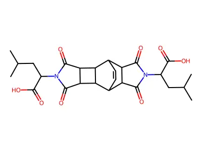 Tricyclodecenetetracarboxy-N,N'-bis-(1-carboxy-3-methylbutyl)imide structure