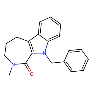 10-benzyl-2-methyl-4,5-dihydro-3H-azepino[3,4-b]indol-1-one structure