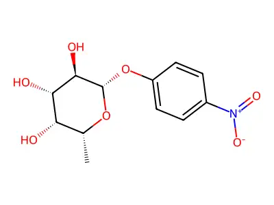 (2S,3S,4R,5S,6R)-2-methyl-6-(4-nitrophenoxy)tetrahydropyran-3,4,5-triol structure