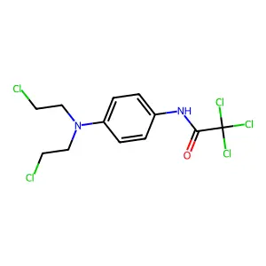 Acetanilide, 4'-(bis(2-chloroethyl)amino)-2,2,2-trichloro- structure