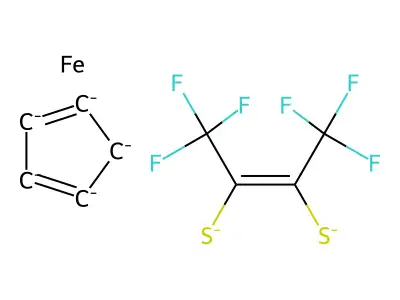 cyclopenta-1,3-diene;(Z)-1,1,1,4,4,4-hexafluorobut-2-ene-2,3-dithiolate;iron structure