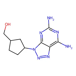 (+-)-cis-(3-(5,7-Diamino-3H-1,2,3-triazolo(4,5-d)pyrimidin-3-yl)cyclopentenyl)carbinol structure