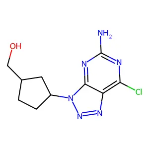 (+-)-cis-(3-(5-Amino-7-chloro-3H-1,2,3-triazolo(4,5-d)pyrimidin-3-yl)cyclopentenyl)carbinol structure