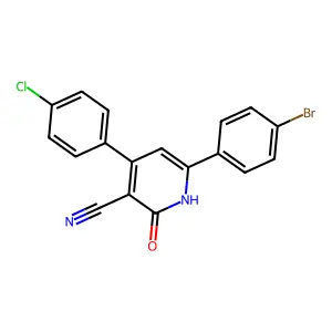 6-(4-bromophenyl)-4-(4-chlorophenyl)-2-oxo-1H-pyridine-3-carbonitrile structure