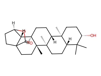 20,29,30-Trinor-3beta-hydroxy-28,19beta-lupanolide structure
