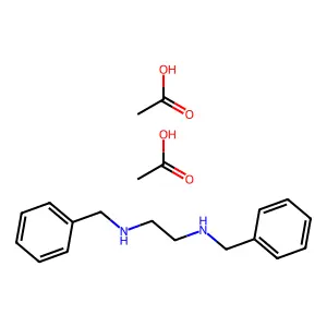 1,2-Ethanediamine, N1,N2-bis(phenylmethyl)-, acetate (1:2) structure