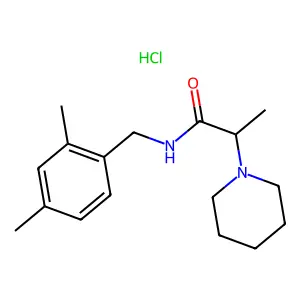 1-Piperidineacetamide, N-(2,4-dimethylbenzyl)-alpha-methyl-, monohydrochloride structure