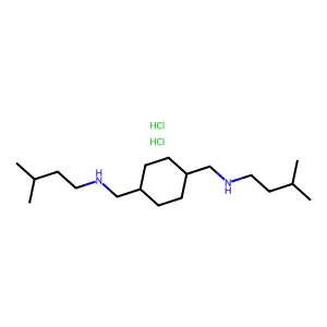 1,4-Cyclohexanebis(methylamine), N,N'-diisopentyl-, dihydrochloride structure