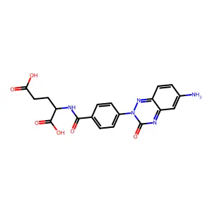 N-(4-(3-Oxo-6-amino-2,3-dihydro-1,2,4-benzotriazin-2-yl)benzoyl)glutamic acid structure