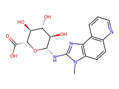 2-Amino-3-methylimidazo-(4,5-f)quinoline N-glucuronide structure