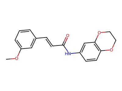 (E)-N-(2,3-dihydro-1,4-benzodioxin-6-yl)-3-(3-methoxyphenyl)prop-2-enamide structure