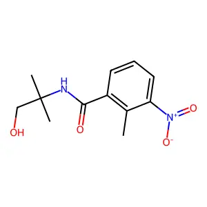 N-(2-hydroxy-1,1-dimethylethyl)-2-methyl-3-nitrobenzamide structure