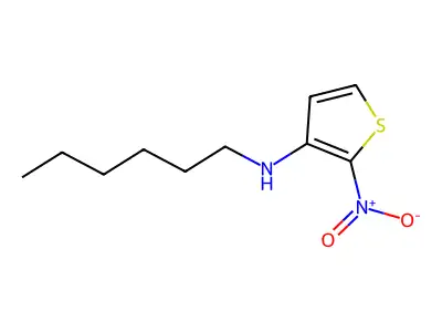 3-Thiophenamine, N-hexyl-2-nitro- structure