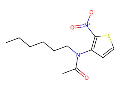 Acetamide, N-hexyl-N-(2-nitro-3-thienyl)- structure