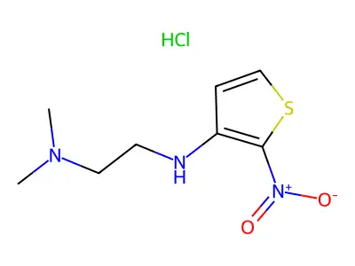 1,2-Ethanediamine, N,N-dimethyl-N'-(2-nitro-3-thienyl)-, monohydrochloride structure