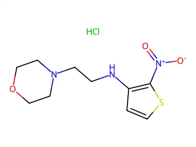 4-Morpholineethanamine, N-(2-nitro-3-thienyl)-, monohydrochloride structure