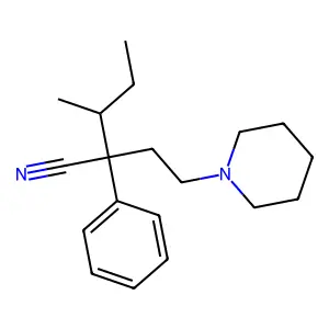 2-Phenyl-2-(2-piperidinoethyl)-3-methylvaleronitrile structure