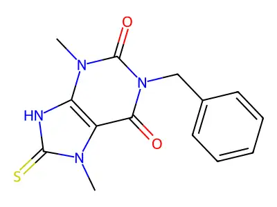 1-benzyl-3,7-dimethyl-8-sulfanylidene-9H-purine-2,6-dione structure