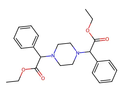 Diethyl 2,2'-(piperazine-1,4-diyl)bis(phenylacetate) structure