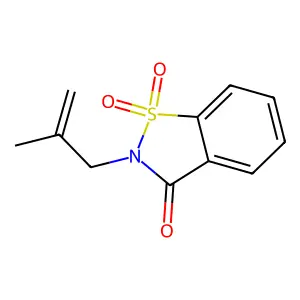 2-(2-methylprop-2-en-1-yl)-1,2-benzothiazol-3(2H)-one 1,1-dioxide structure