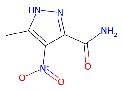 5-甲基-4-硝基-1H-吡唑-3-甲酰胺 structure