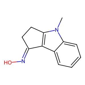 3,4-Dihydro-4-methylcyclopent[b]indol-1(2H)-one oxime structure