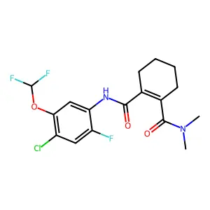 N'-(4-Chloro-5-(difluoromethoxy)-2-fluorophenyl)-N,N-dimethylcyclohexene-1,2-dicarboxamide structure